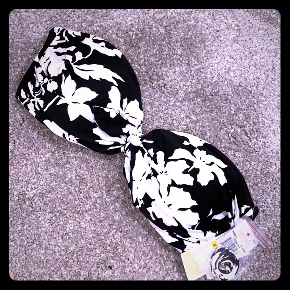NWT Michael KORS floral bikini bandeau swim top M
